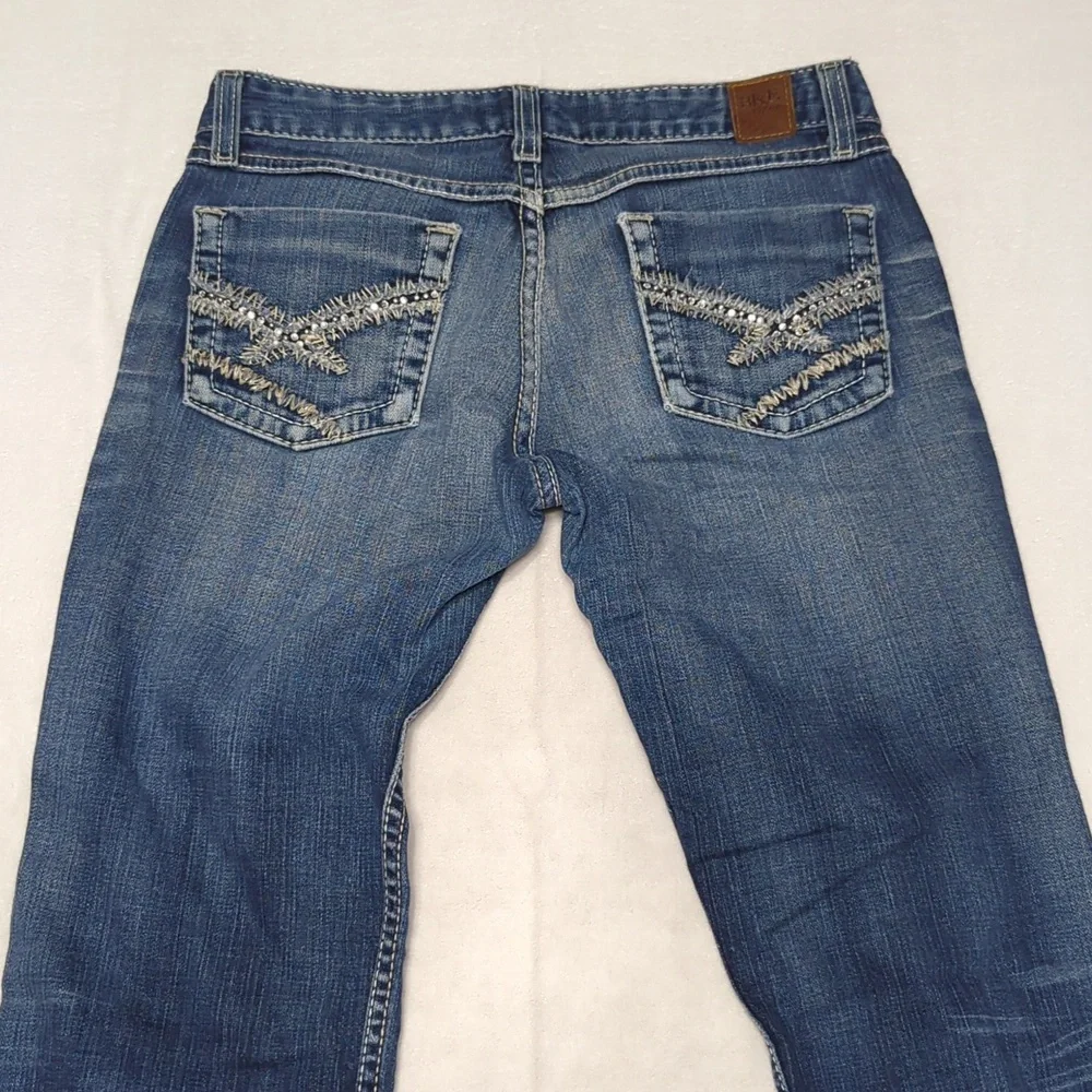 BKE Sabrina Bootcut Stretch Women's Distressed Embellished Jeans Size 28 - Picture 5 of 8